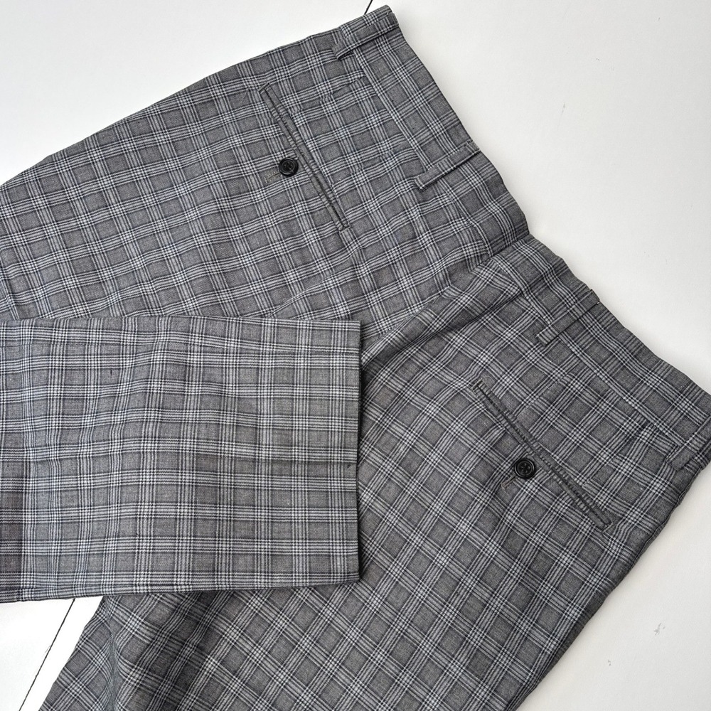 Todd Snyder Southwick Mens Grey Glen Plaid Dress Pants Made in USA Size 32
